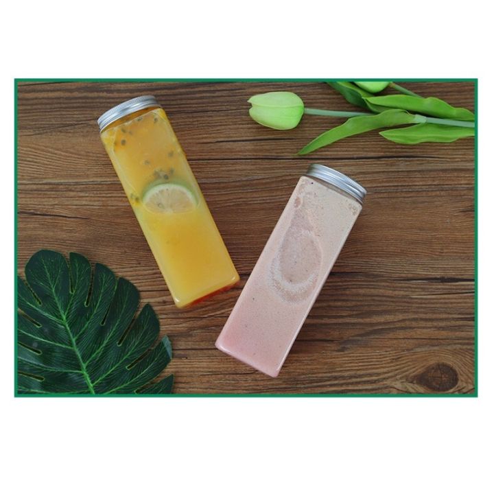 Milk Tea Milk Shake Fruit Juice Plastic Bottle 500ml [READY STOCK] SQUARE Lazada