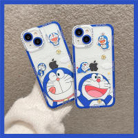 เคสนิ่มสำหรับ IPhone 1112 Mini 13 Pro Max,เคสหลังแฟชั่นลายการ์ตูนโดราเอมอนมีความสุขสำหรับเด็กผู้ชายเด็กผู้หญิง