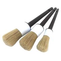 Detailing Brush Set 3pcs Multi-Purpose Boars Bristles Auto Interior Cleaning Brush Ultra Soft Detail Brushes For Cleaning Wheels Interior Exterior Leather No Metal Brush Parts in style