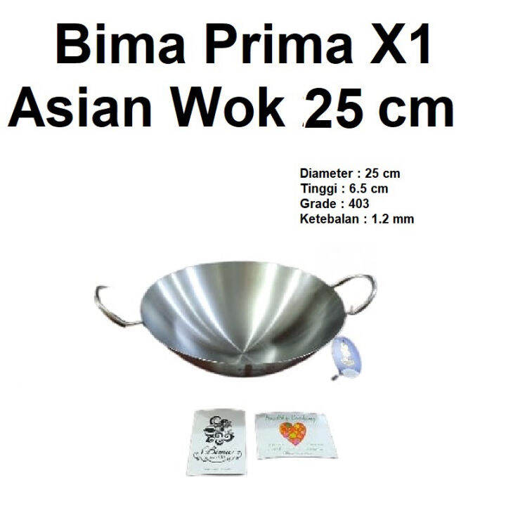 Bima Prima X1 Asian Wok 25 Cm / Wajan Stainless | Lazada Indonesia