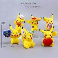 6ชิ้นอะนิเมะโปเกมอน Pikachu ทำมือตกแต่งน่ารักหม้อตุ๊กตาตกแต่งรถรุ่นสำนักงานของเล่นของขวัญเด็กของขวัญที่ดี