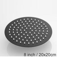 . Black Plated 8 inch 20x20cm Round OverHead Rain Shower Head  Stainless Steel Material  Bathroom Shower Chuveiro Showerheads