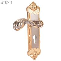 ♞∋○ 2pcs Vintage Door Lock Retro Bedroom Door Handle Locks Interior Anti-theft Room Door Handles Locks Hardware Tools