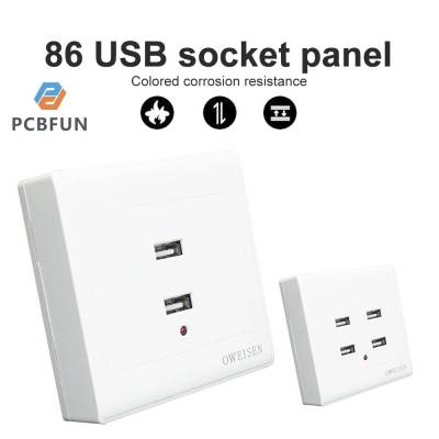 pcbfun 2/4 พอร์ต USB ซ็อกเก็ตแผงปลั๊กอะแดปเตอร์ปลั๊กไฟบ้าน / สำนักงานซ็อกเก็ตไฟ usb