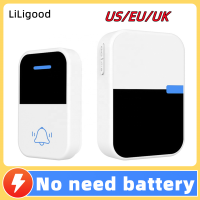 LiLigood Self Powered Outdoor Wireless Doorbell Waterproof Door Ring Chime 150M Distance 38 Songs Home Welcome Door Bell Sets