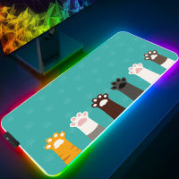 LED Light Gaming Mouse Pad Kawaii Cat Computer Mousepad RGB Large Mouse Pad Gamer XXL Mouse Carpet PC Desk Play Mat with Backlit