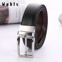 New Male Leather Belts For Men Rotatable Buckle Belt Reversible Casual Jeans Cowhide Business Formal Wear High Quality