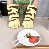 Cute Cat Paws Oven Long Mitts Cat Claw Baking Gloves Insulation Claws Animal Heat Microwave Resistant Non slip Gloves