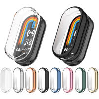 เคสแบบบางคลุมปกป้องหน้าจอพรีเมี่ยมปกป้องเต็มรูปแบบเคสสำหรับ Xiaomi Mi Band 8ป้องกันรอยขีดข่วนทนแรงกระแทกบางเฉียบปกป้องหน้าจออุดมคติ