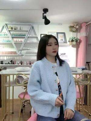 เสื้อกันหนาวผู้หญิง2021ฤดูใบไม้ร่วงและฤดูหนาวเสื้อใหม่แฟชั่นเกาหลี-single-breasted-เสื้อแขนยาวผู้หญิงบางเสื้อสเวตเตอร์ถักเสื้อโค้ท