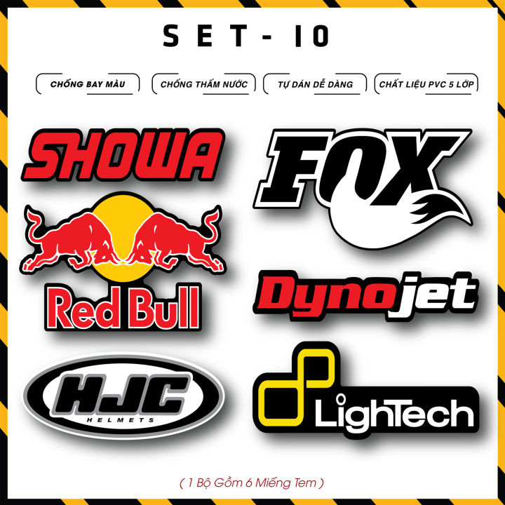 Tem Dán Xe Logo Redbull Showa Lightech  LG10  Hình Dán Sticker Mini  Trang Trí Xe Máy Xe Điện Nón Bảo Hiểm Thiết Bị  Azdecal  Lazadavn