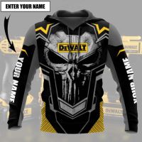 （ALL IN STOCK XZX）  DeWalt 3D All Over Printed Custom Name T-Shirt Sweatshirt Hoodie Bomber 559  (Free customized name logo for private chat, can be changed with or without zipper)