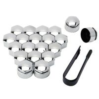 20Pcs High Quality 17mm Chrome Nut Cap Wheel Bolts + Removal Tool Wheel Set For Any Car Auto Hub Screw Cover Bolt Rims Nails  Screws Fasteners