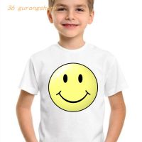 funny boy t shirt for girls tops cute smile print graphic tee fashion smiley emoji children clothing kids clothes girls 8 to 12 boys t-shirt