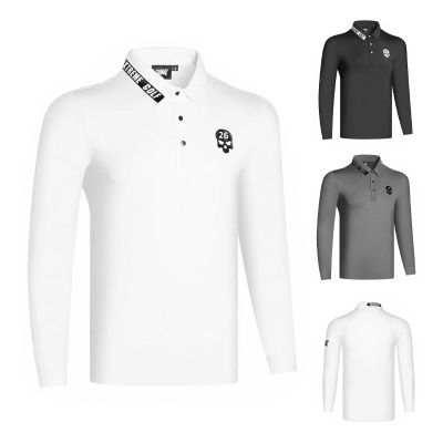 Golf mens long-sleeved T-shirt sports quick-drying sweat-absorbing POLO shirt breathable jersey loose elastic top W.ANGLE Callaway1 Le Coq Amazingcre XXIO DESCENNTE SOUTHCAPE ANEW✲✔❡
