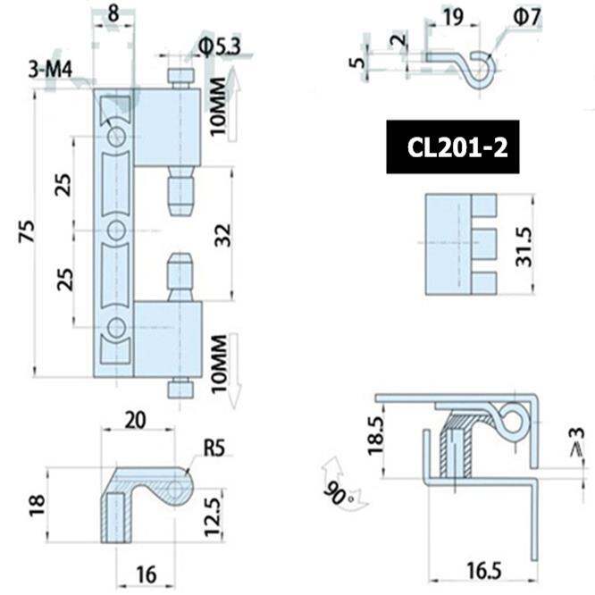 cc-box-hinge-switch-control-distribution-cabinet-welding-type-detachable-network-case-instrument-fitting