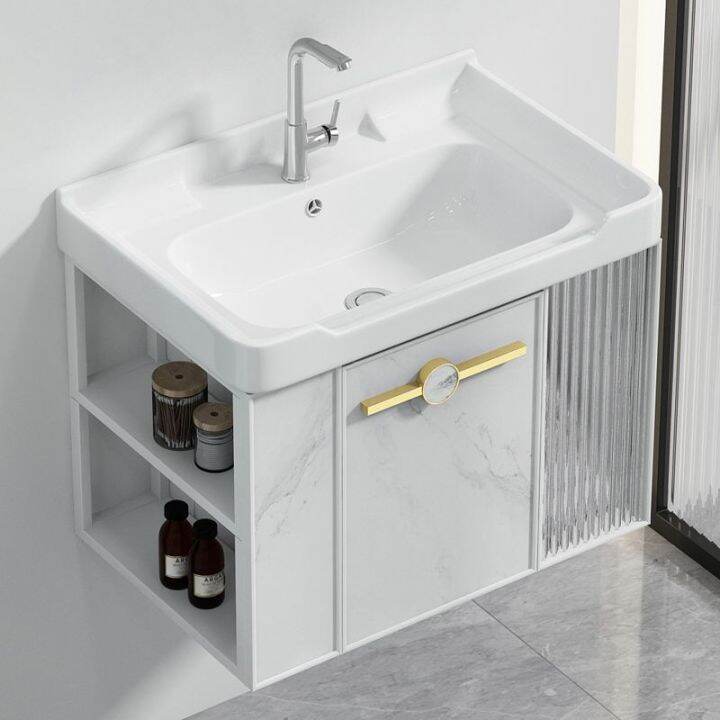 Modern simple space aluminum bathroom cabinet toilet balcony wash basin ...