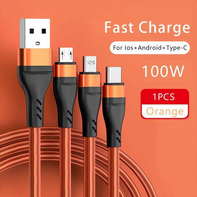 6a-100w-สายชาร์จแบบซุปเปอร์ชาร์จ-usb-ชนิด-c-3-in-1ไมโคร-usb-usb-type-c-สายสำหรับ-iphone-14-13-samsung-xiaomi-huawei-สายชาร์จเร็ว