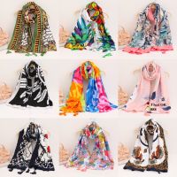 ผ้าพันคอ scarf&amp;shawl scarves ผ้าคลุมไหล่ ผ้าคลุม ผ้าคลุมไหล่ผญ ผ้าคลุมไหล่หรู  สไตล์โบฮีเมียน #ผ้าหนา กันแดด กันลม