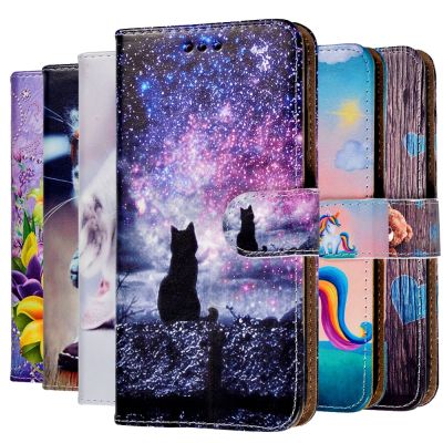 （cold noodles）   แมวสุนัขดอกไม้ทาสีซองหนังพลิกสำหรับ iPhone 11 12 Pro Max 13 Pro Max X XS XR 8 7 6 6วินาทีบวก SE 2020โทรศัพท์ปกหนังสือ