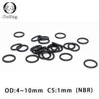 50PC/lot Rubber Ring Black NBR Sealing O-Ring 1mm OD4/4.5/5/5.5/6/6.5/7/7.5/8/8.5/9/9.5/10mm O Ring Seal Nitrile Gasket Washer