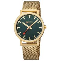 Mondaine CLASSIC 40 mm, Forest Green Golden Stainless Steel Watch, A660.30360.60SBM นาฬิกาข้อมือ