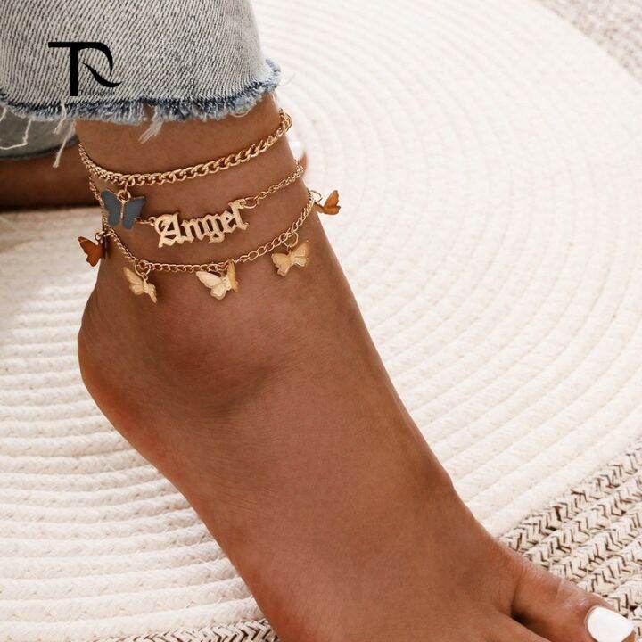 TrafagaLa Butterfly Bohemia Chain Anklet Bacelet Jewelry for Women 2022 Trend Summer Bead
