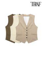 ♟✼✻ Fashion Front Waistcoat V Neck Sleeveless Female Outerwear