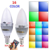 3W RGB รถอลูมิเนียมเทียนไฟ หลอดไฟสีเต็ม RGBW โคมไฟเทียน โคมไฟเทียนควบคุมระยะไกล C35 หลอดไฟ