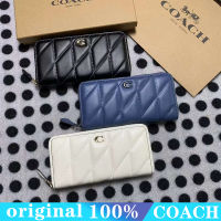 สีทึบ Dompet Koin ยาวกระเป๋าสตางค์ผู้หญิงแบบใหม่8570กระเป๋าสตางค์แบบมีซิป