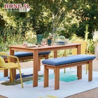 Exclusive customization Outdoor garden table and chair combination villa open-air design sun protection and rainproof courtyard table and chair B B hotel teak furniture