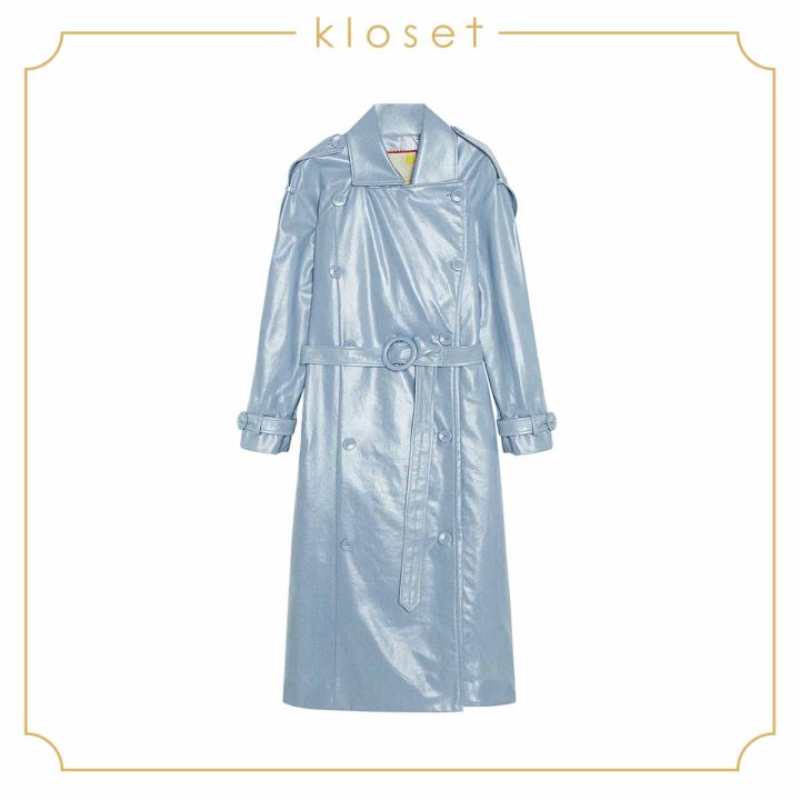 kloset-design-belted-jean-coat-rs20-t013-เสื้อโค้ท-เสื้อตัวยาว-เสื้อแขนยาว-เสื้อแฟชั่น-เสื้อผ้าเคลือบ