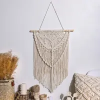 พรมทอ Boho ขนาดใหญ่แขวนผนัง Macrame พู่โบฮีเมียนตกแต่งผนังบ้านตกแต่งห้องให้สวยงาม