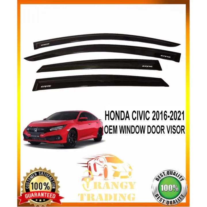 Honda Civic 2016 to 2021 OEM Window door visor black 2017 2018 2019