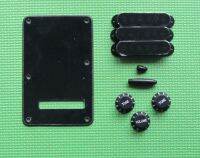 KR- ST Back Plate Pickup Covers Knobs Tips Black 1 Ply