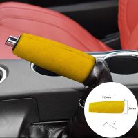 For Ford Mustang 2015-2019 Alcantara Suede Wrap Car Handbrake Grips Covers Internal Accessories Auto Hand Brake Grip Car-Styling