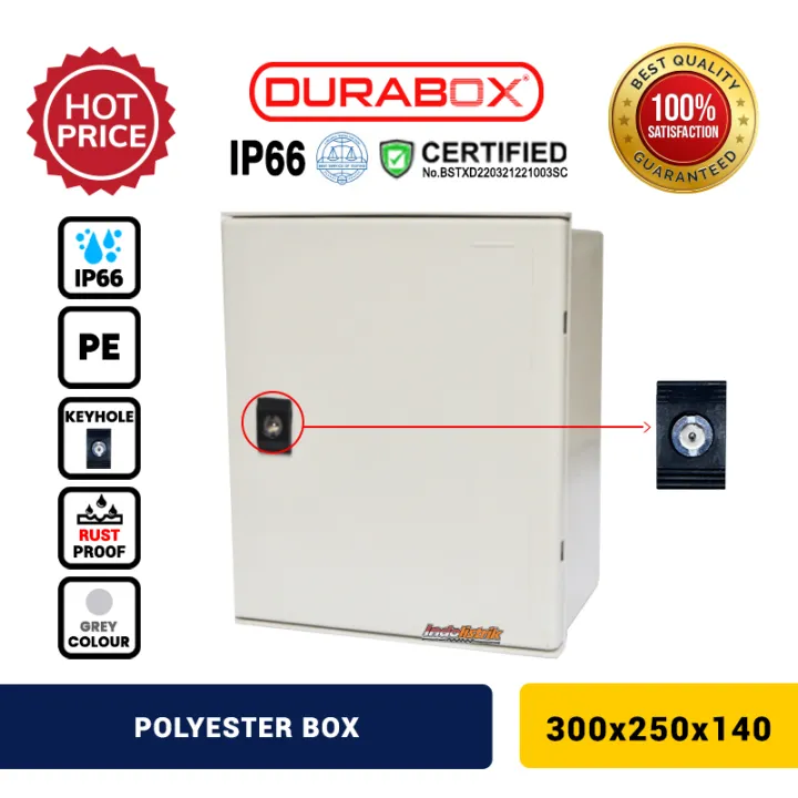 Box Panel Fiber Durabox 25 x 30 x 14 cm IP65 Weather Proof ASLI