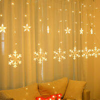 Star Snowflake LED String Lights Christmas Decoration Curtain Fairy Lights Wedding Party Garland Lamp Home Decor Xmas Gifts