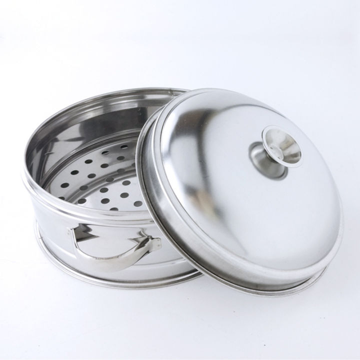 20ซม-อาหารตะกร้าไอน้ำเหล็กกล้าไร้สนิมใช้งานได้จับ-steamer-ที่มีประโยชน์เรือกลไฟอบตารางสำหรับร้านอาหาร-home-kitchen-silver