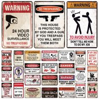 Retro Warning Metal Sign Danger Vintage Plaque Metal Caution Tin Poster Metal Plate for Garage Park Home Man Cave Wall Decor