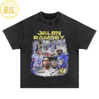 BIL เสื้อยืด ขนาดใหญ่ พิมพ์ลาย Morale Turpitude Jalen Ramsey | หินล้างทําความสะอาด | เสื้อยืด ขนาดใหญ่ | วินเทจ | เสื้อท็อป | เสื้อยืด ลายฟุตบอลอเมริกัน