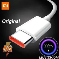Original 6A Xiaomi Type C Cable Fast Charging Data Cable Turbo Fast Charge for Huawei Samsung Xiaomi Oppo Vivo Mi 11 9 Poco M3 X3 NFC Black Shark 3 Redmi Note 10 K40 K30 USB Tipo