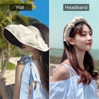 1Pc Sunshade Hat Outdoor Beach Soft Wide Brim Caps UV Protection Use Hair Hoop Hats