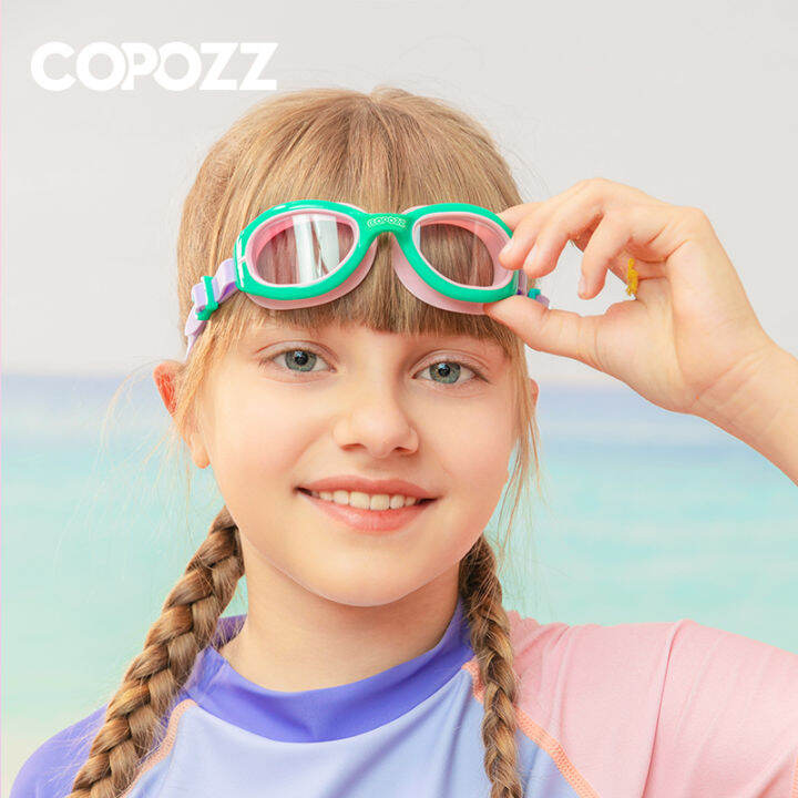 copozz-เด็กซิลิโคนแว่นตาว่ายน้ำเด็กว่ายน้ำสระว่ายน้ำดำน้ำกีฬาทางน้ำแว่นตาที่มีสีสันกันน้ำป้องกันหมอกแว่นตา