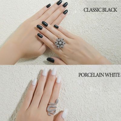 【Ready stock】24Pcs Fashion Fake Nails Finished Nail Patch Wearable Nails Matte Long Flat-head Fake Nails Ultra-thin Sensual Ballet Fake Nail Stickers Manicure Pedicure 美甲片