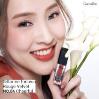 #ส่งฟรี #ลิปสติกกิฟฟารีน เพิ่มความร่าเริง สดใสขั้นสุด? Giffarine Innovia Rouge Velvet No.04 Cheerful โทนสีส้มอิฐ  ?ราคา 240.-