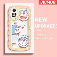 เคส JIUMOO สำหรับ Xiaomi Redmi Note 11 Pro 5G Note 11e Pro ดีไซน์ใหม่ลายการ์ตูนแฮปปี้โดราเอมอนสุดสร้างสรรค์เคสซิลิกาเจลฝาครอบป้องกันขอบคลื่นเคสมือถือกันกระแทกแบบใสนิ่ม