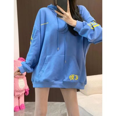 DCUI Chrome Hearts 2023 autumn and winter New letter logo decorative back printing Sanskrit loose long sleeve hooded sweater fashion all-match