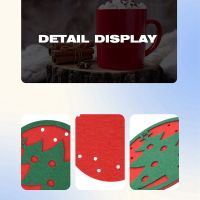 Christmas Drinking Cup Mat Snowflake Xmas Tree Printed Tea Coffee Placemat Merry Christmas Decorations for Home Table