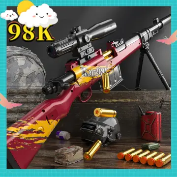 Grey's World] AWM Sniper Raffle, Blaster Nerf Gun, Soft Bullet Nerf Gun,  Electric Nerf Machine Gun, Battery Operated, Semi Auto Nerf Gun & 20 Pcs.  Soft Bullet Darts